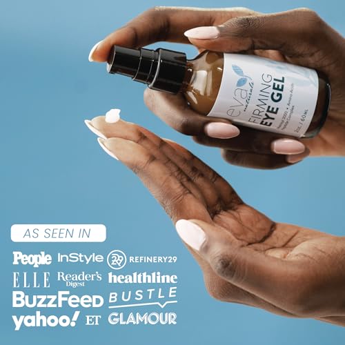 Eva Naturals Eye Gel, uso diario con maquillaje, sin residuos pegajosos.