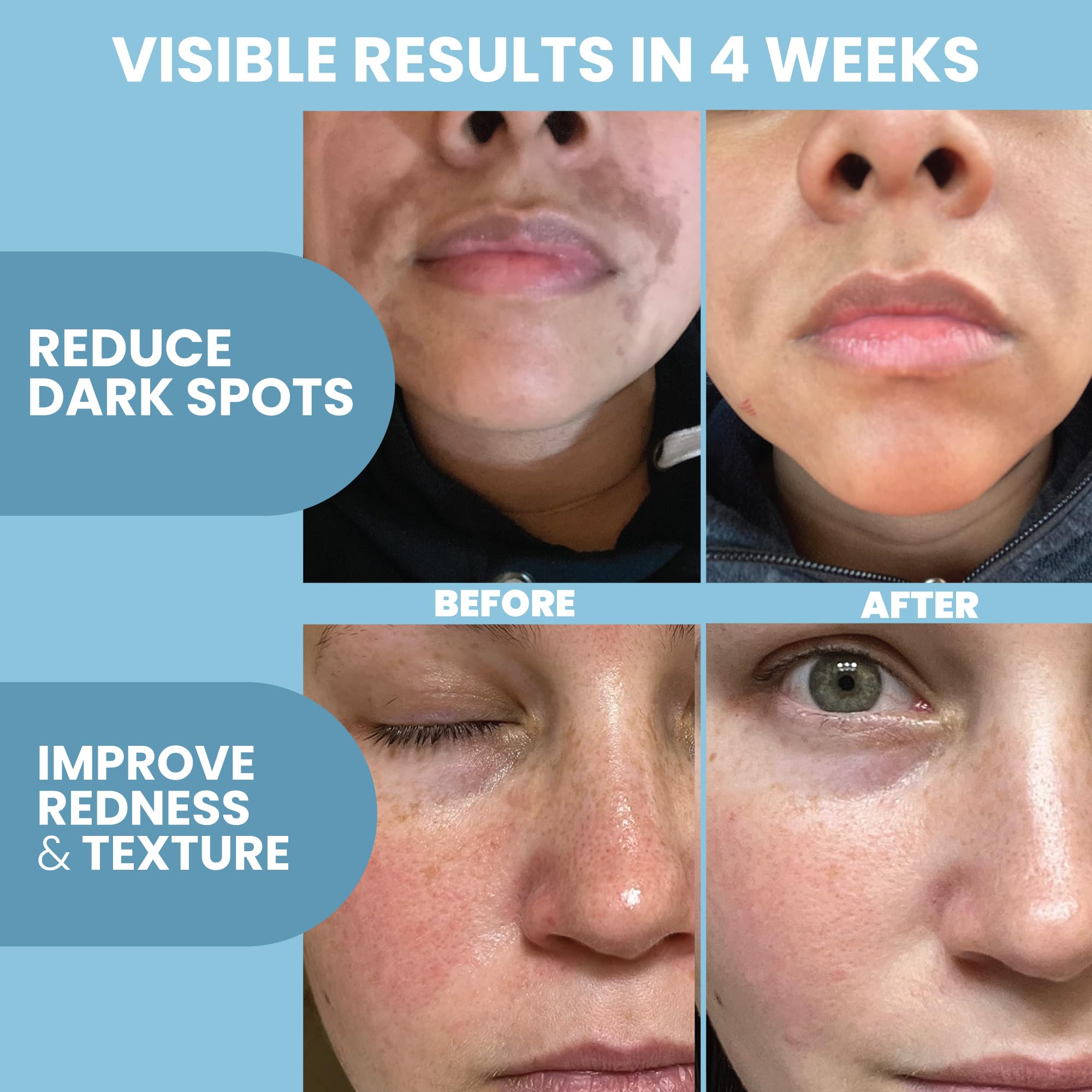 Eva Naturals Frasco transparente, sensación de pureza sin fragancias.