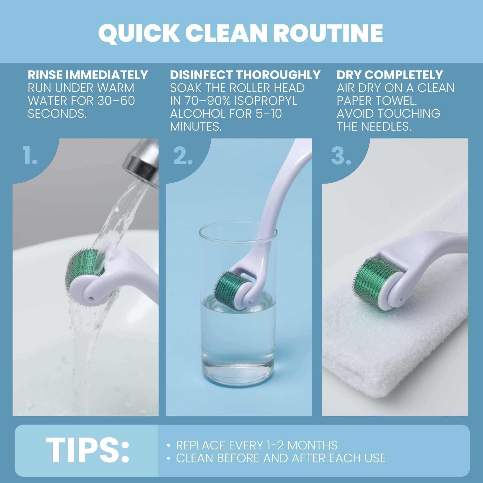 Eva Naturals instruction card with simple steps for safe use.