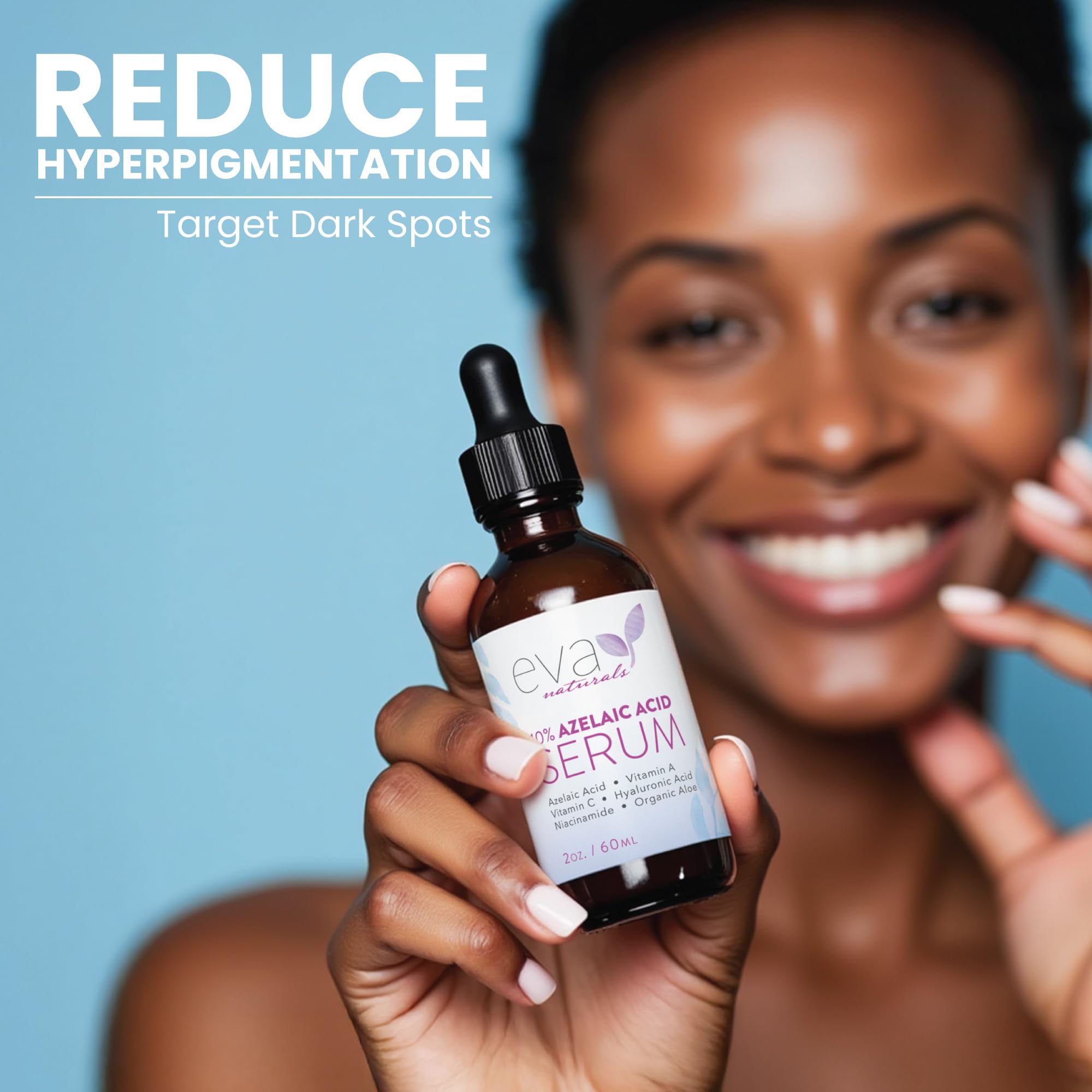 Eva Naturals Serum de absorción rápida, piel fresca al instante.