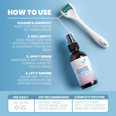 Eva Naturals peptide serum drops ready to absorb into skin.