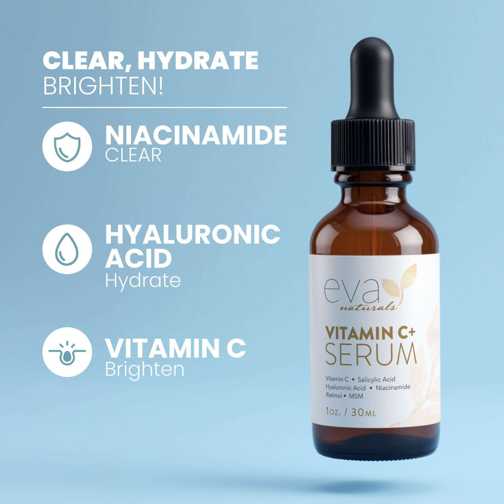 Aplicación diaria del serum Eva Naturals para piel suave y radiante.