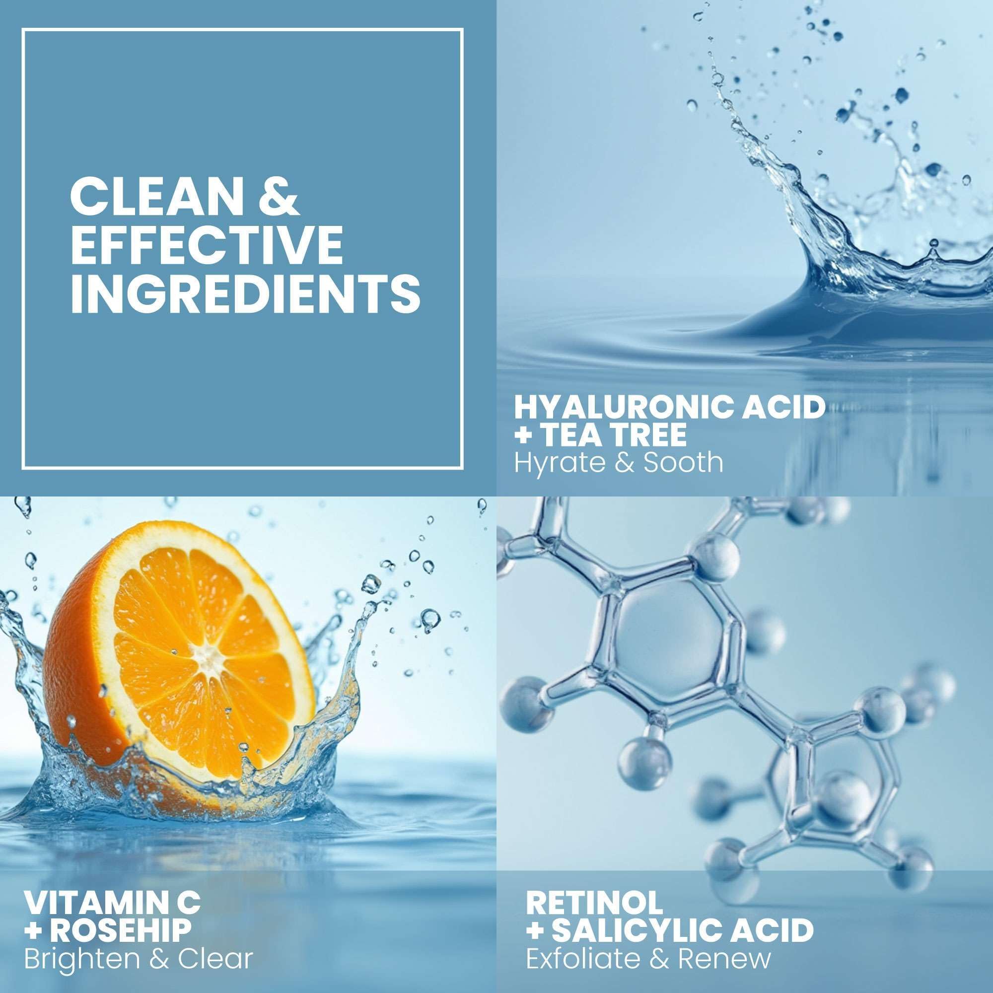 Ingredientes suaves de Eva Naturals serum apto para piel sensible.