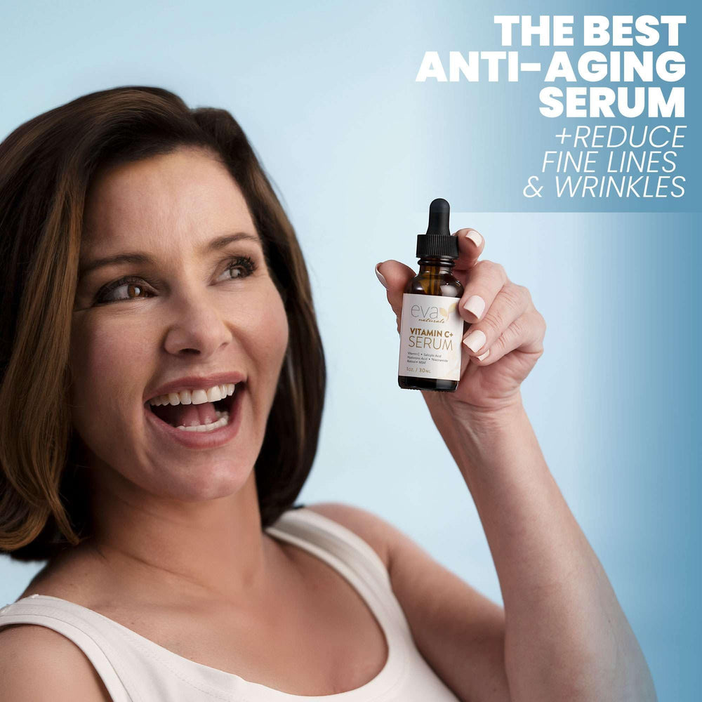 Textura ligera del serum Eva Naturals no grasa para uso diario.