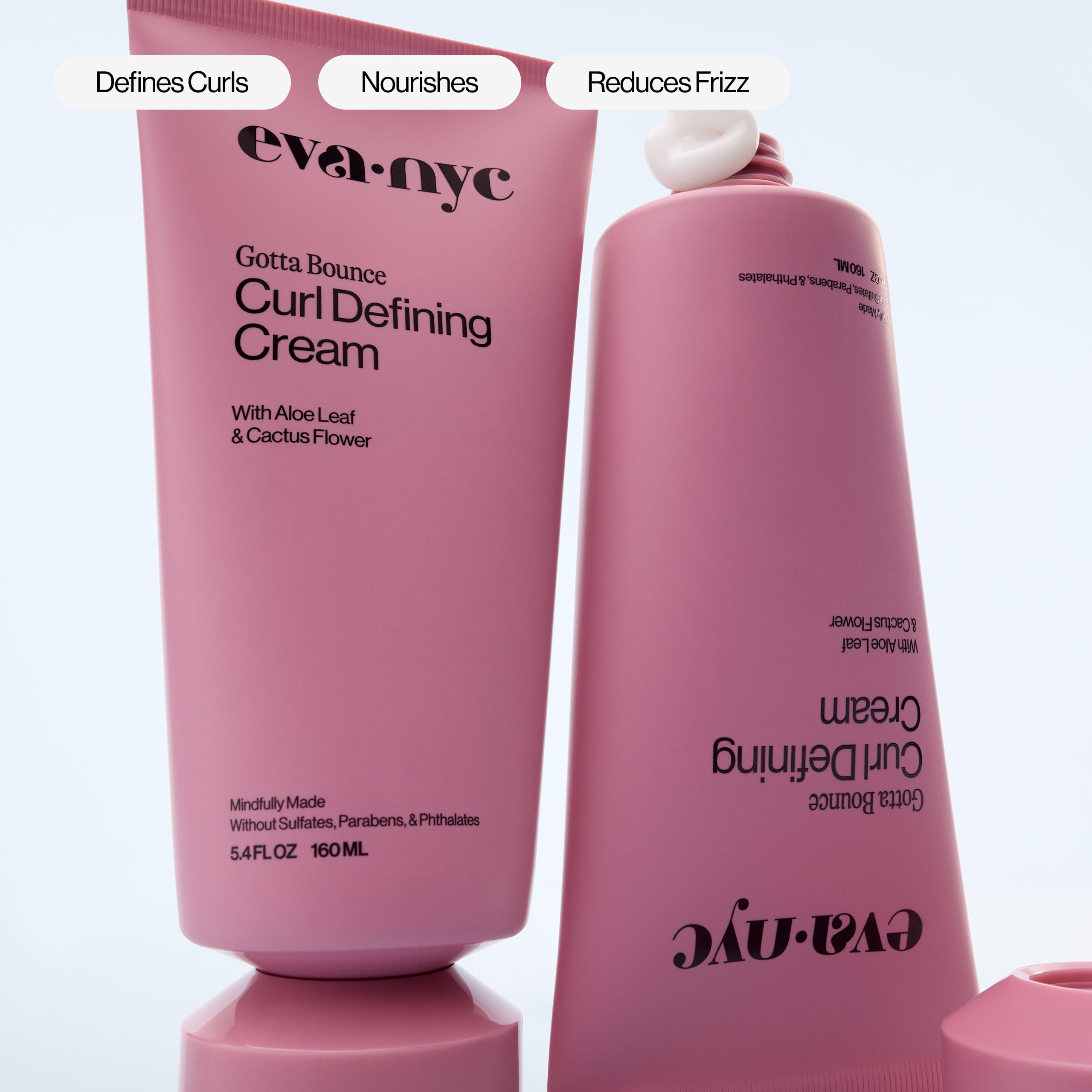 Eva NYC Curl Enhancing Cream aloe leaf infusion adds moisture to curls.