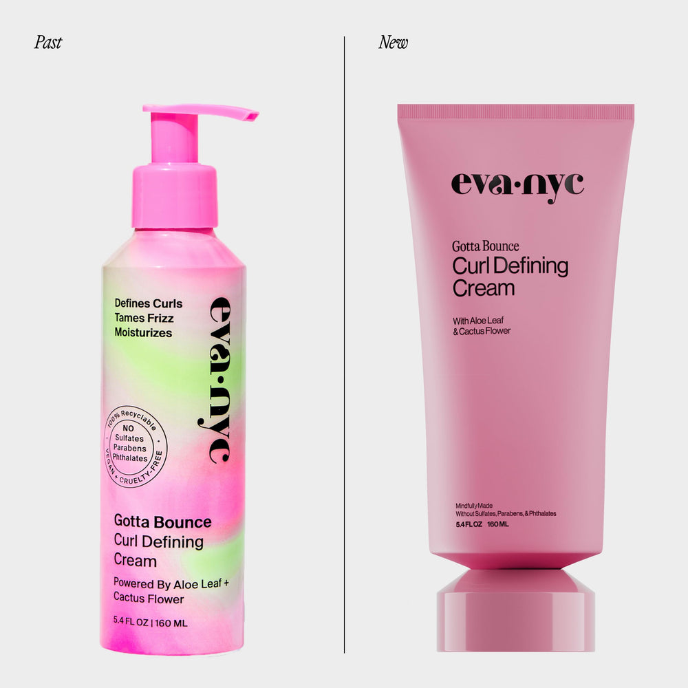 Eva NYC Curl Enhancing Cream definition shot for defined, structured curls.