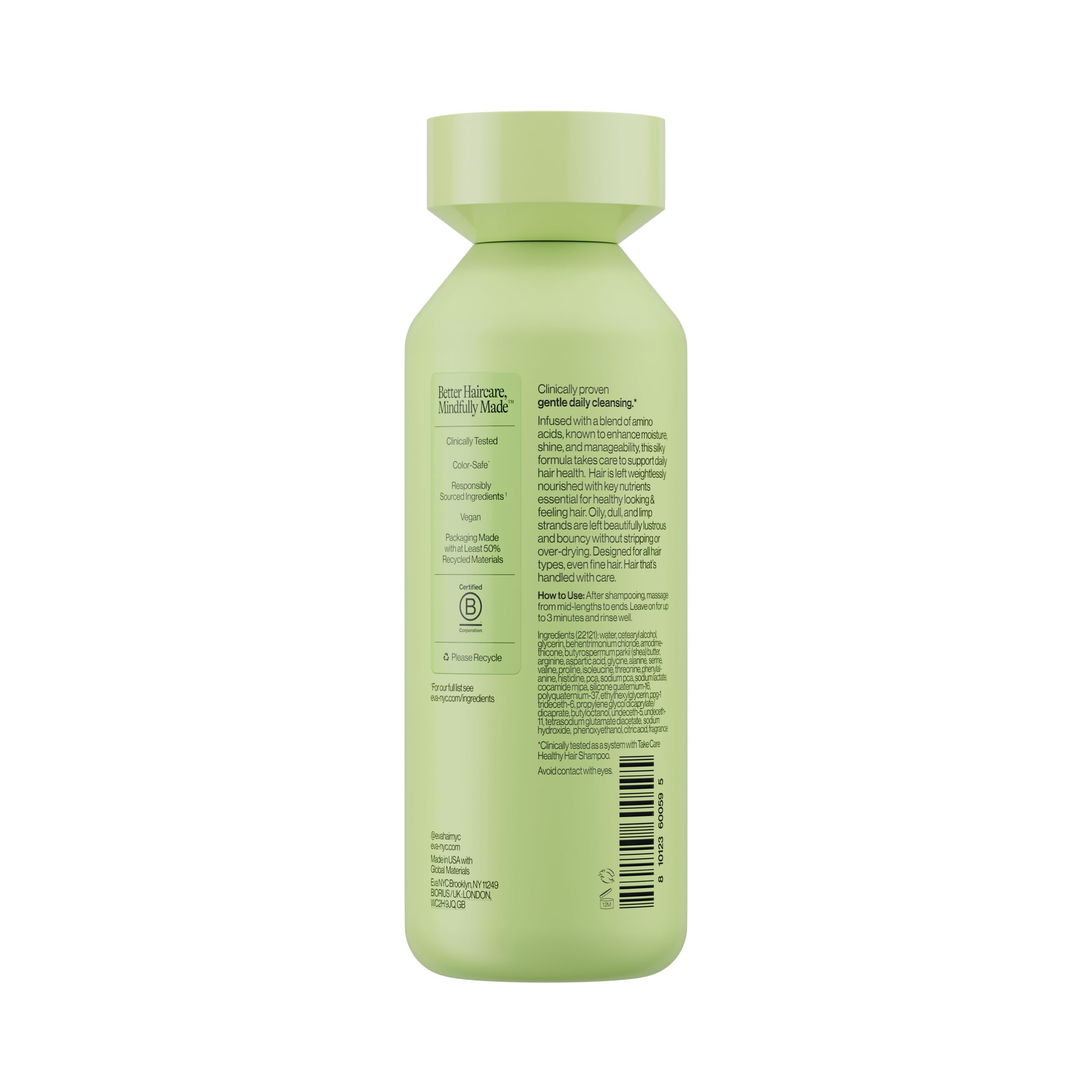 Eva NYC label highlights amino acids for moisture shine and manageability