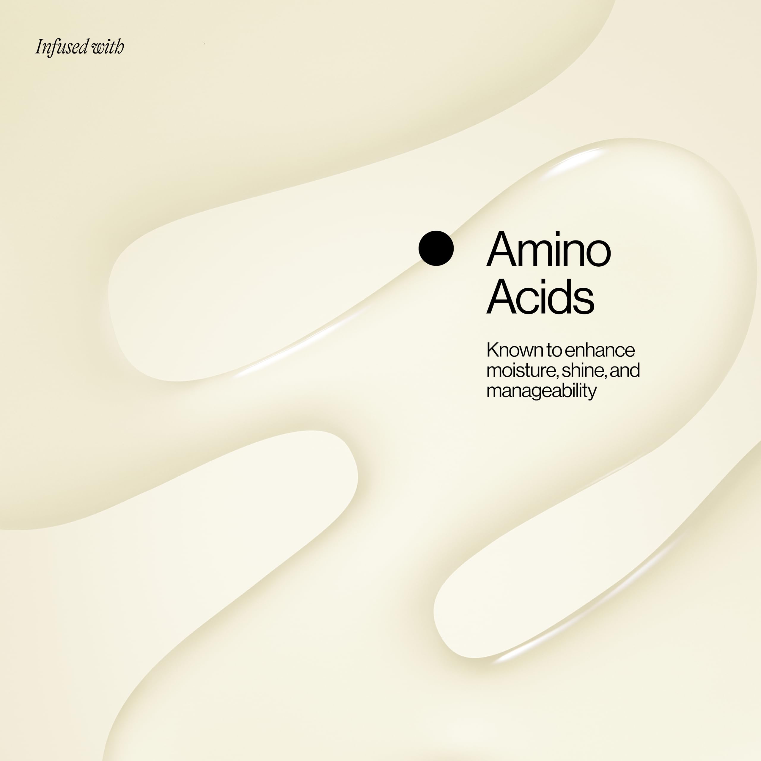 Graphic on Eva NYC bottle highlights amino acids for moisture and shine