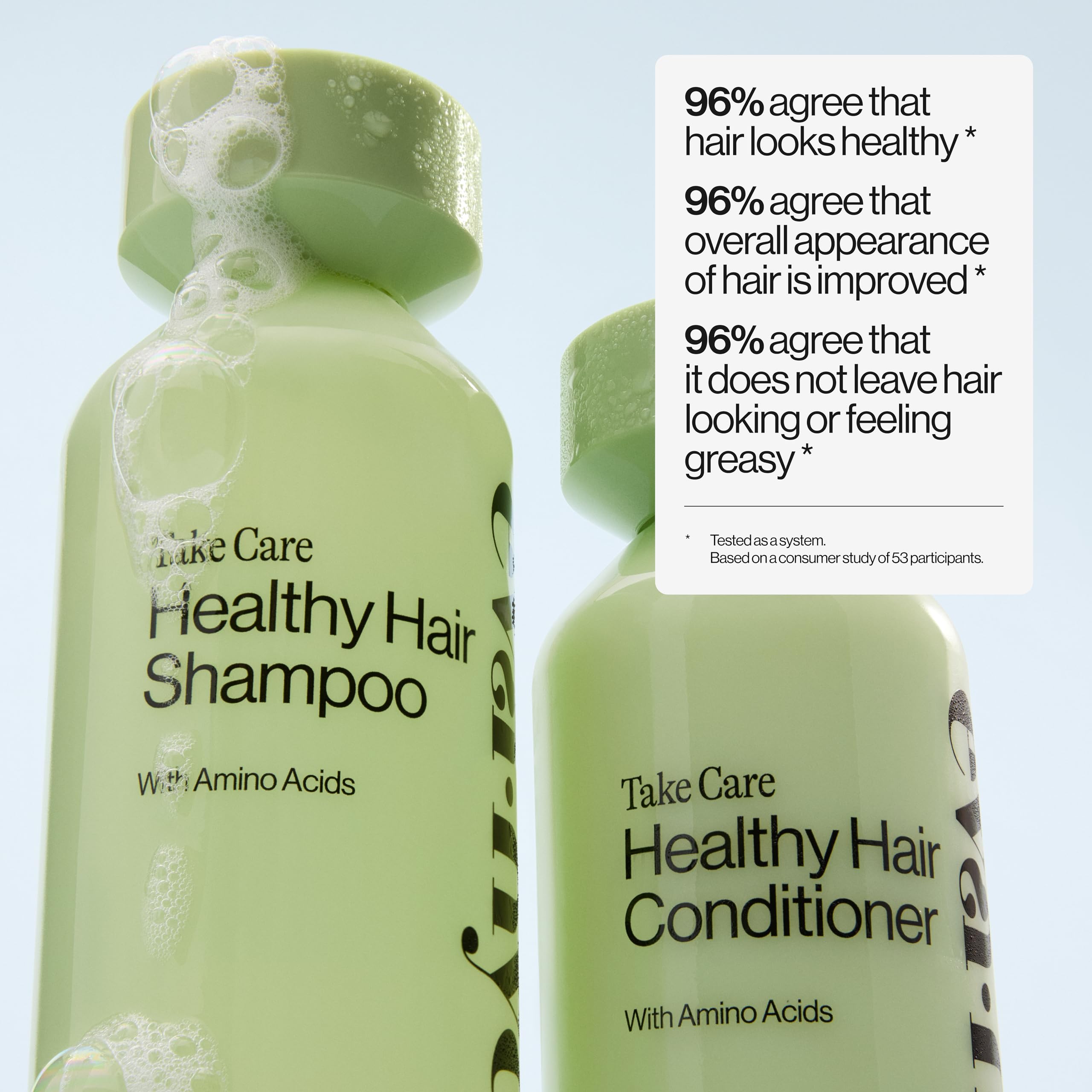 Poured bottle of Eva NYC Gentle Daily Cleansing Shampoo for easy daily use