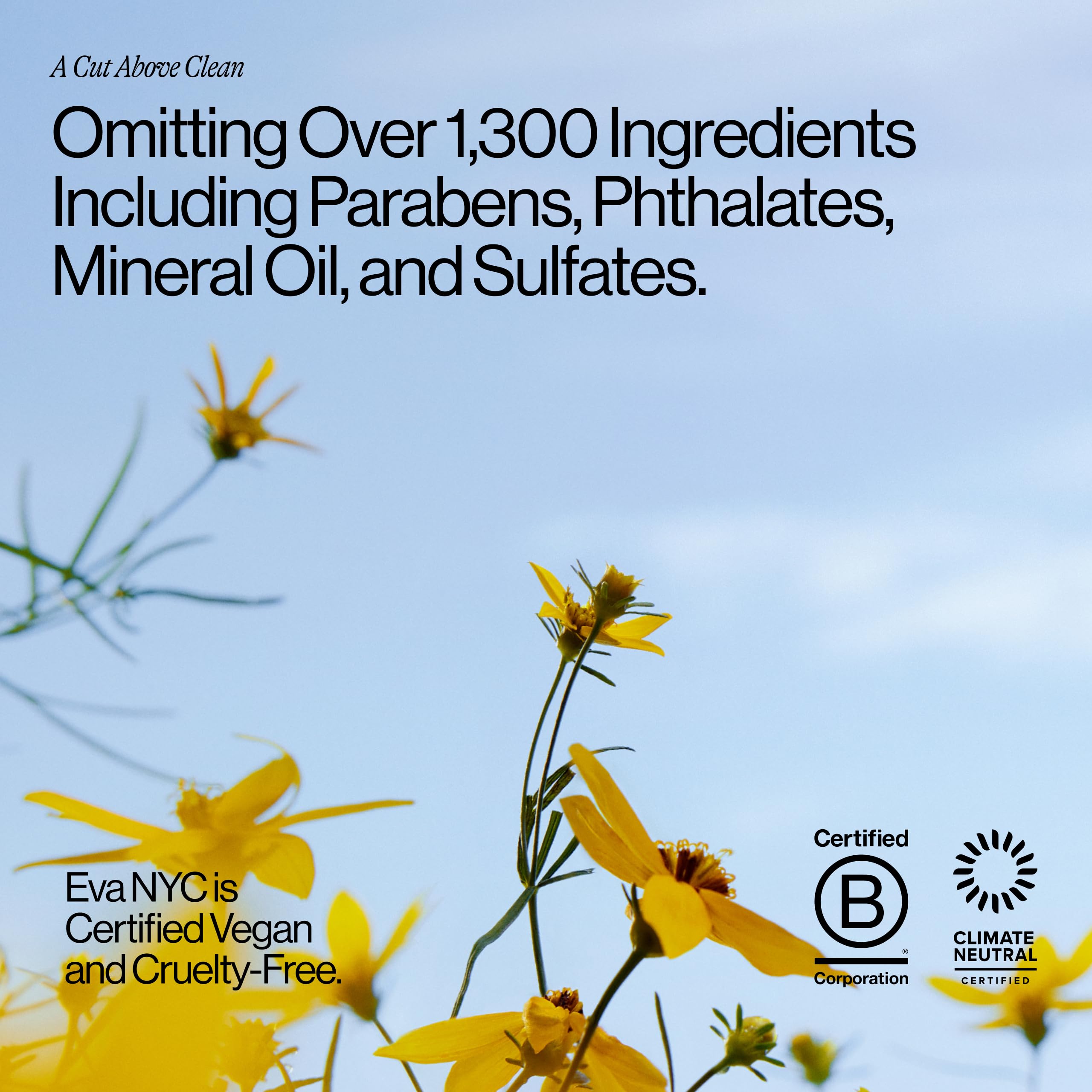 Eva NYC mindful haircare messaging omits over 1300 ingredients