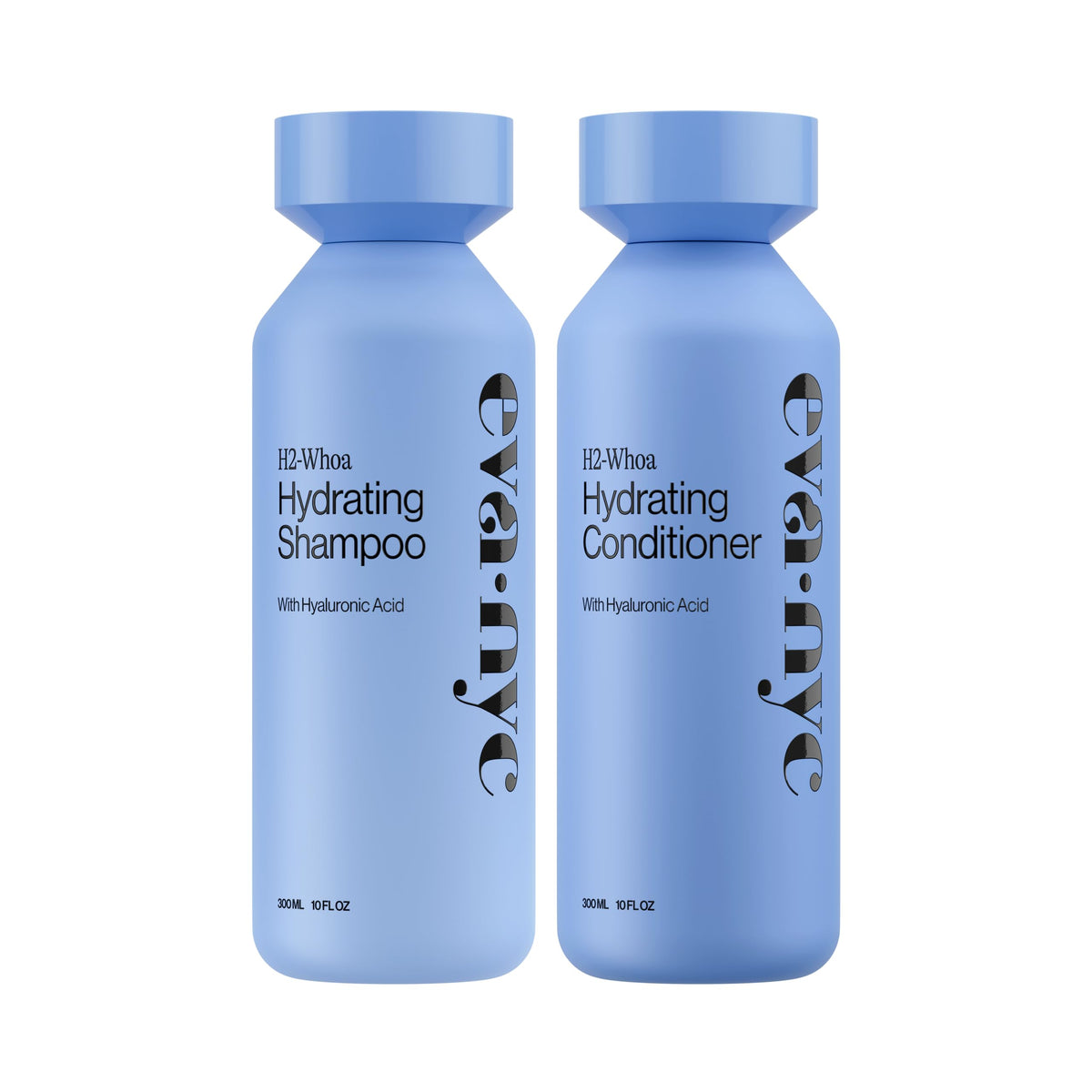 Eva NYC hydrating shampoo bottle showing moisture-first formula and shine benefits