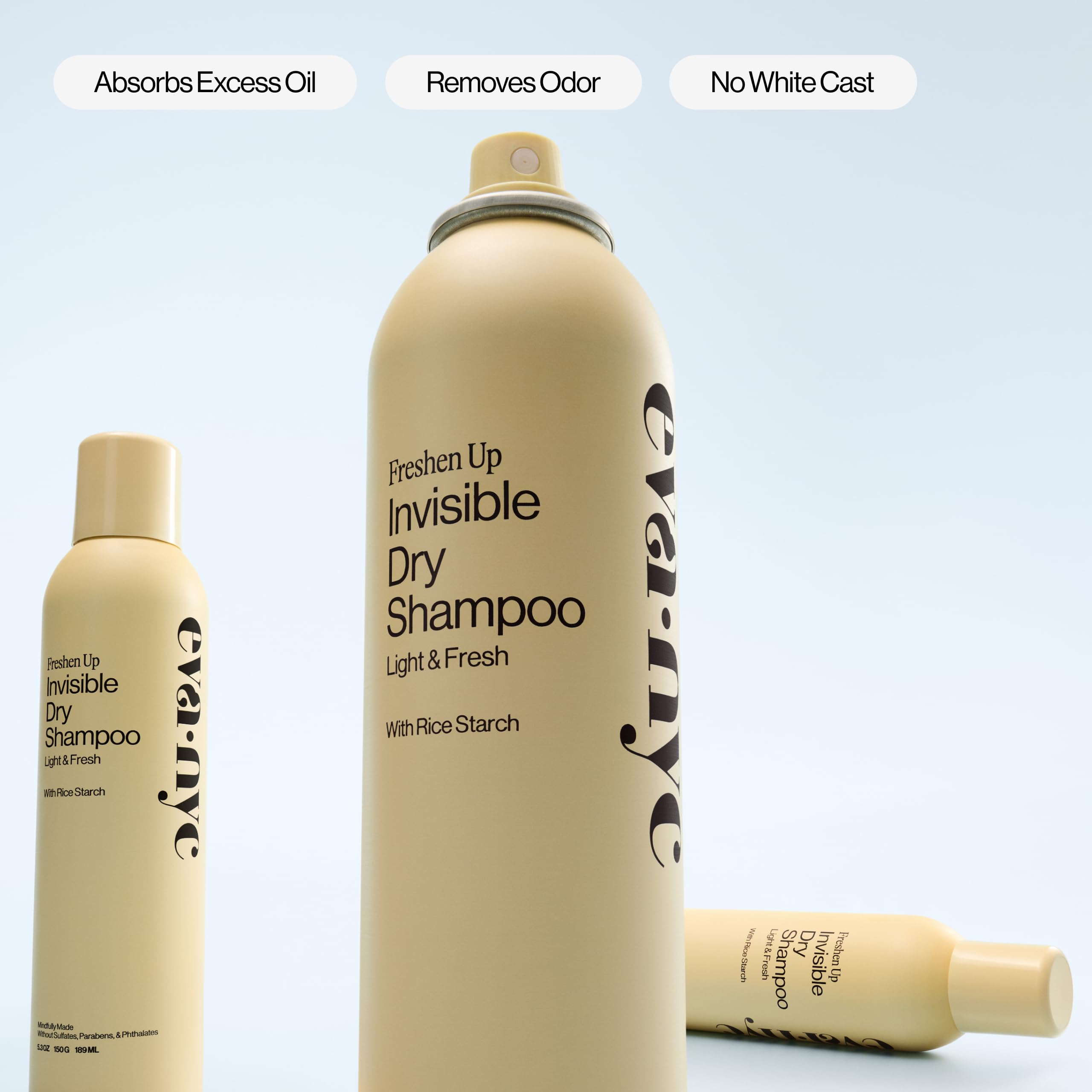 EVA·NYC Invisible Dry Shampoo: olor fresco para sensación de limpieza duradera.