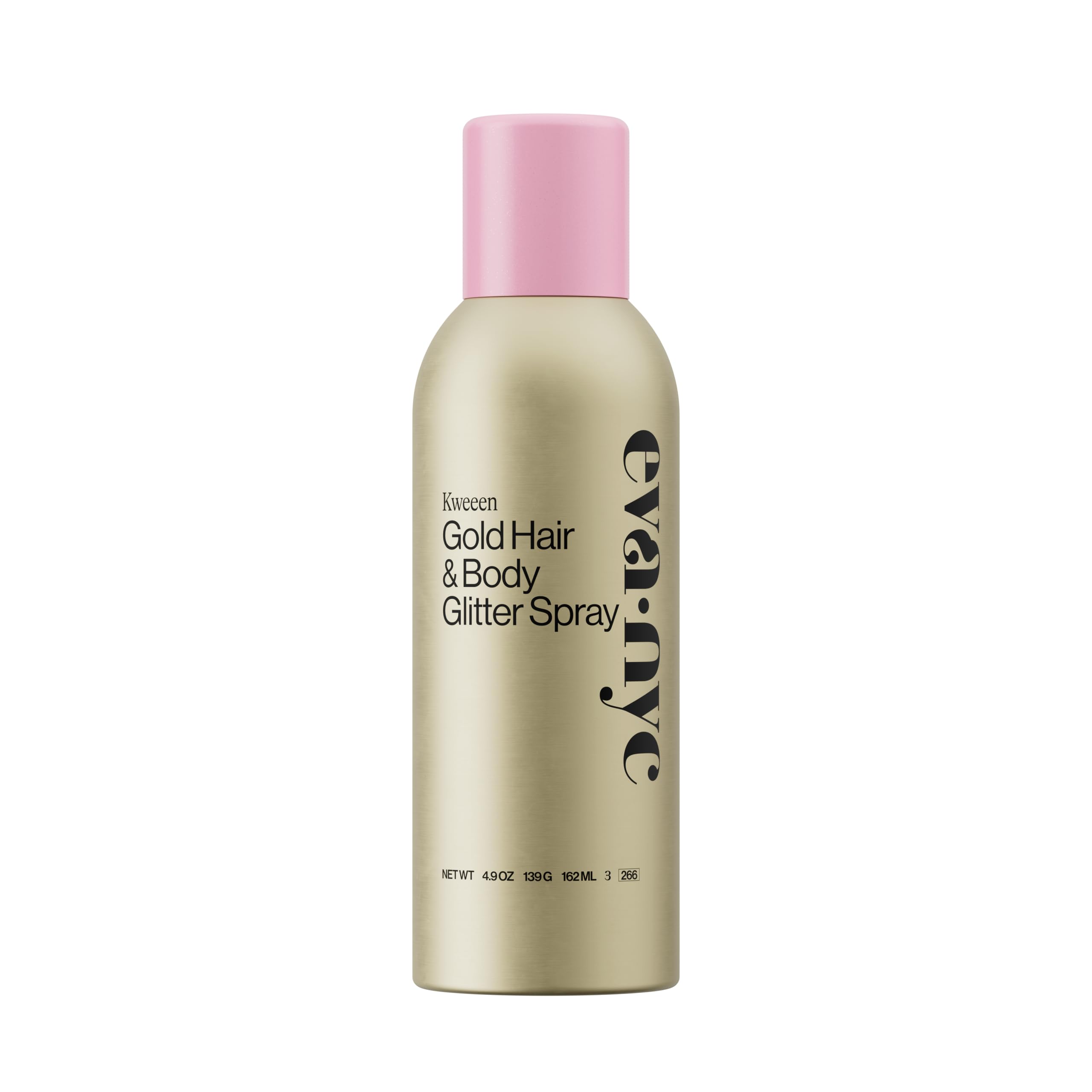Eva NYC Kweeen oro brillo para cabello y cuerpo, look deslumbrante.