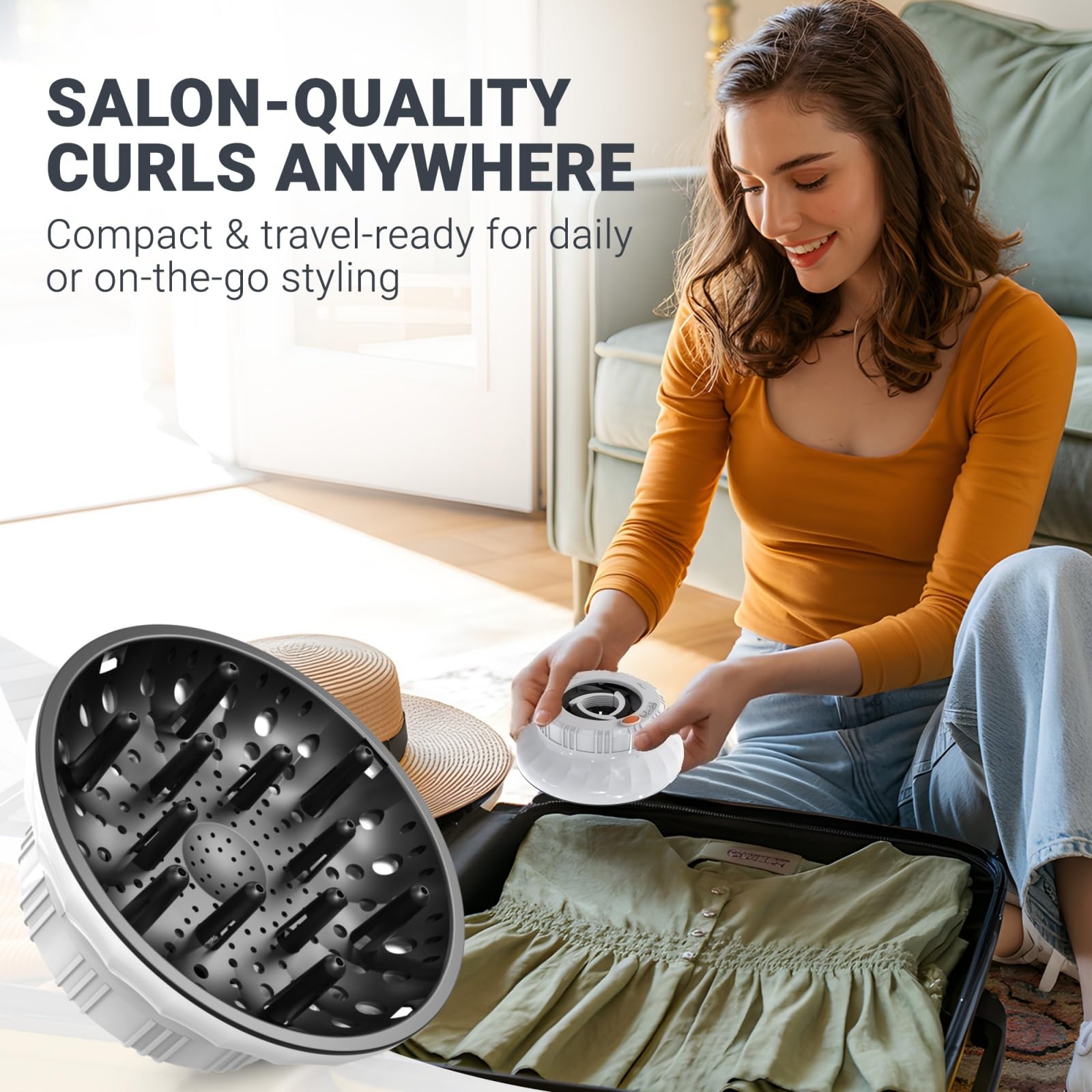 Evalunira diffuser features a smooth surface for easy cleaning after styling.