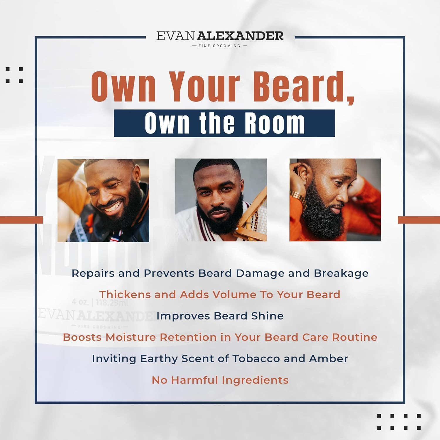 Aloe vera and natural ingredients support beard moisture retention.