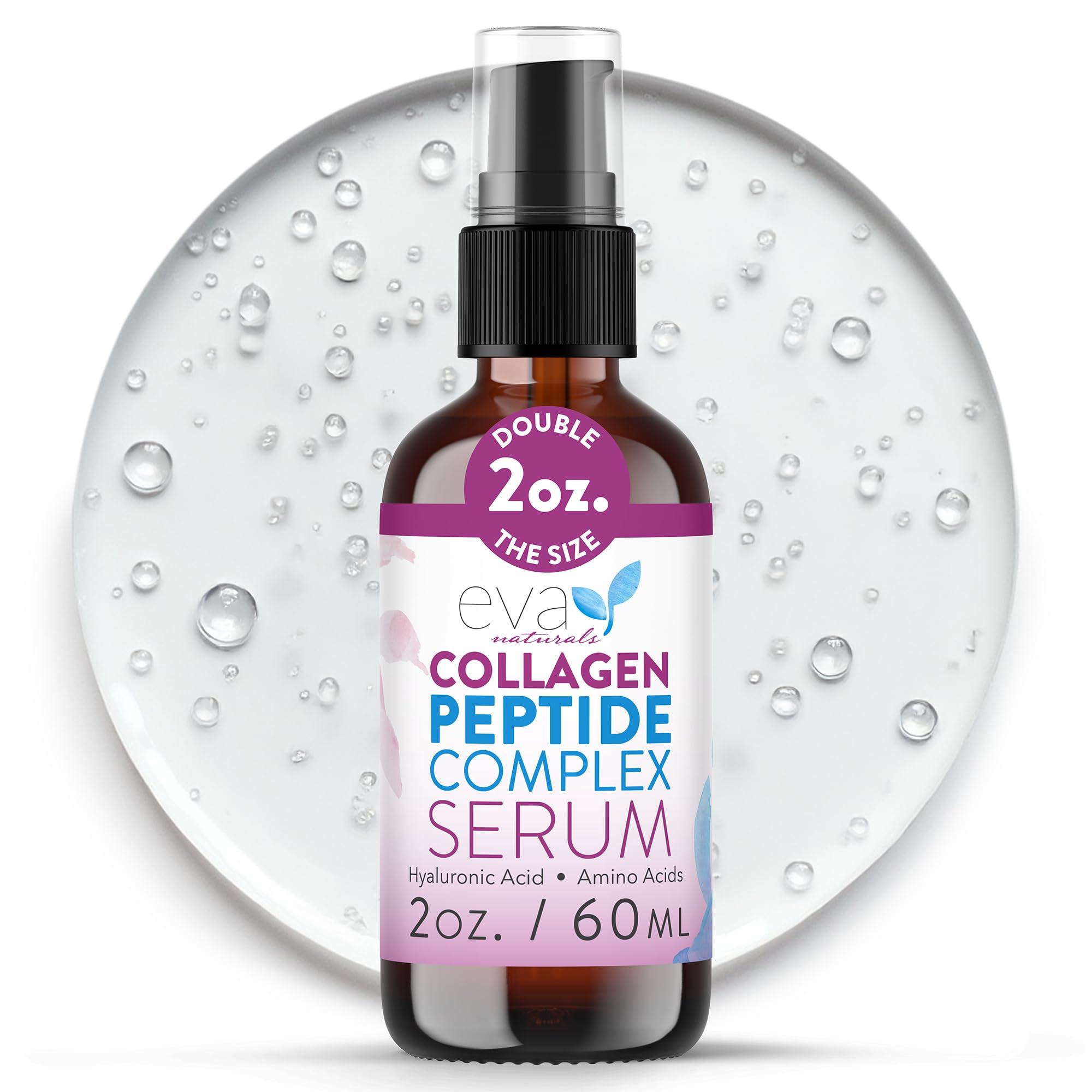 Sérum Multi Péptidos de Eva Naturals en bote de vidrio, para firmeza de la piel