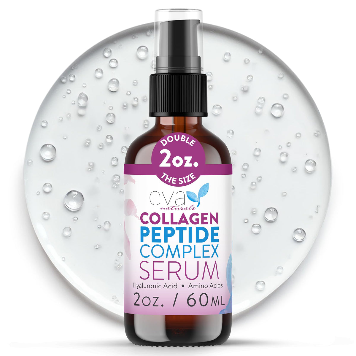 Sérum Multi Péptidos de Eva Naturals en bote de vidrio, para firmeza de la piel