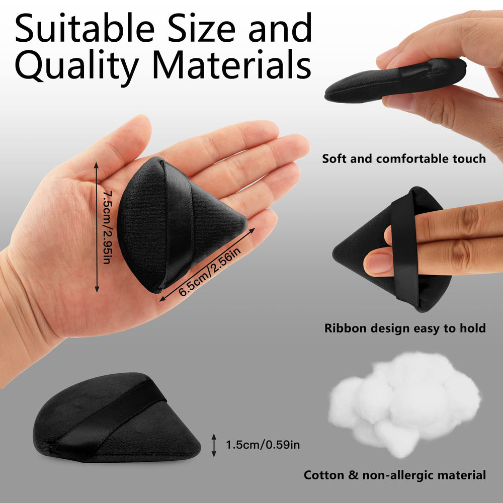 Evaouxiu puff features satin ribbon grip for comfortable use.