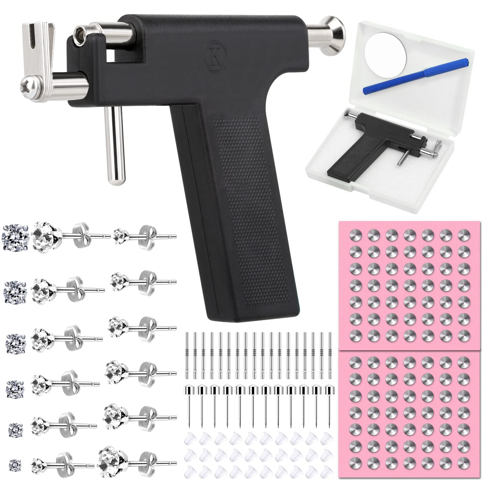 Evatage kit pistola perforación orejas: listo para usar en casa
