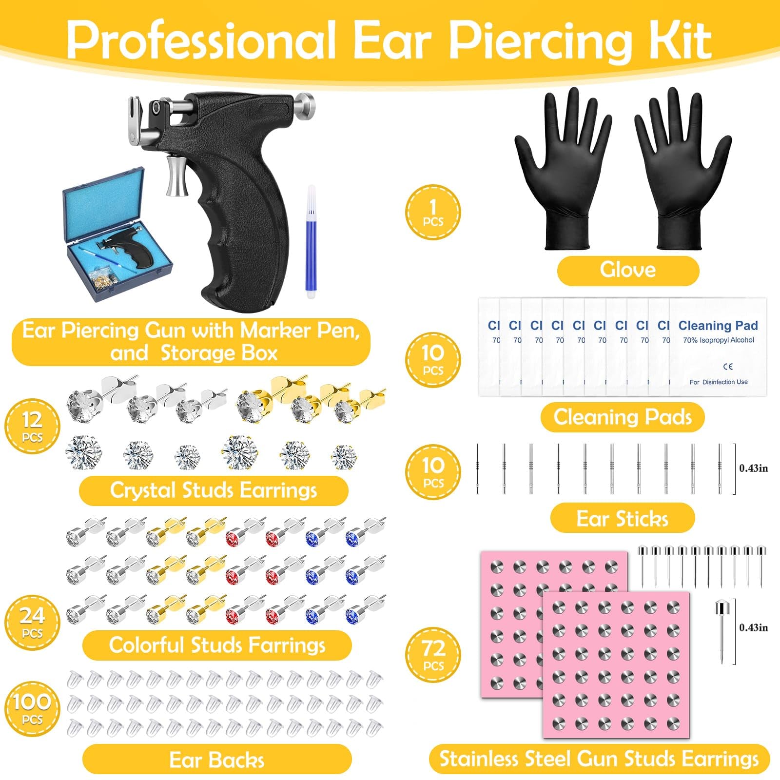 Variedad de perforaciones Evatage, opciones para lóbulos, cartílago y helix