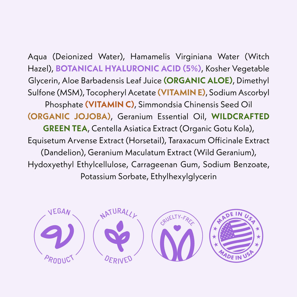 Eve Hansen Hyaluronic Acid Serum is made in USA, vegan and cruelty-free.