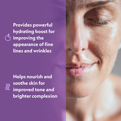 Eve Hansen Hyaluronic Acid Serum texture swirl demonstrates light, non-greasy feel.