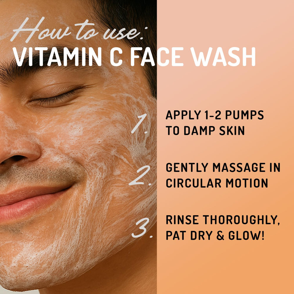 Eve Hansen Vitamin C Cleanser application scene showing lather and rinse