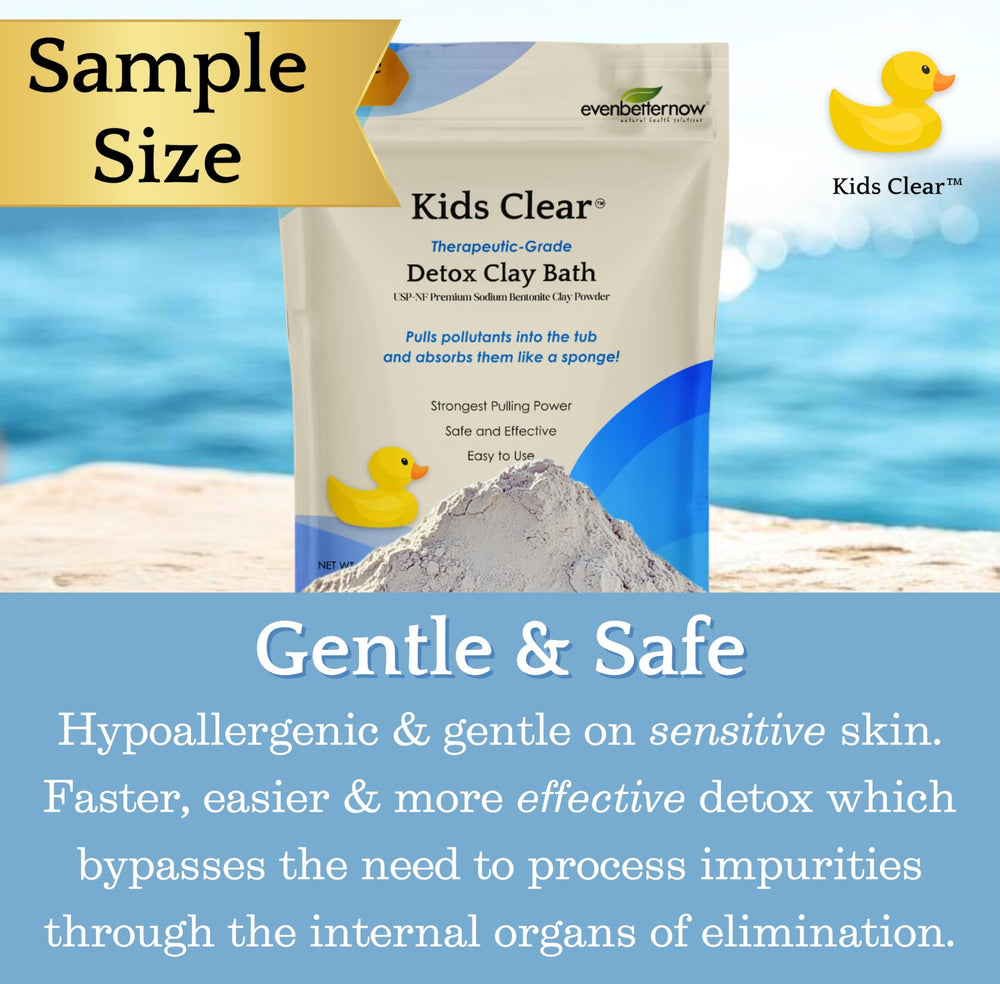 EvenbetterNow Kids Clear Detox Bath drenaje seguro tras disolución completa.