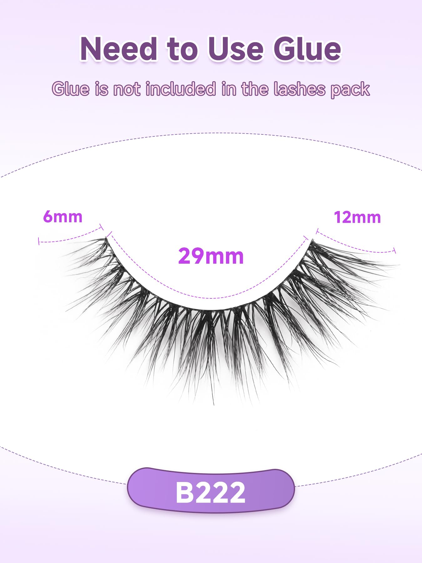 EVENTILL flat-band lashes 0-1mm lightweight for all-day comfort