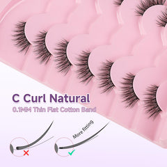 Eventill 0.1mm thin band lashes blend with lashes for glasses-friendly wear.