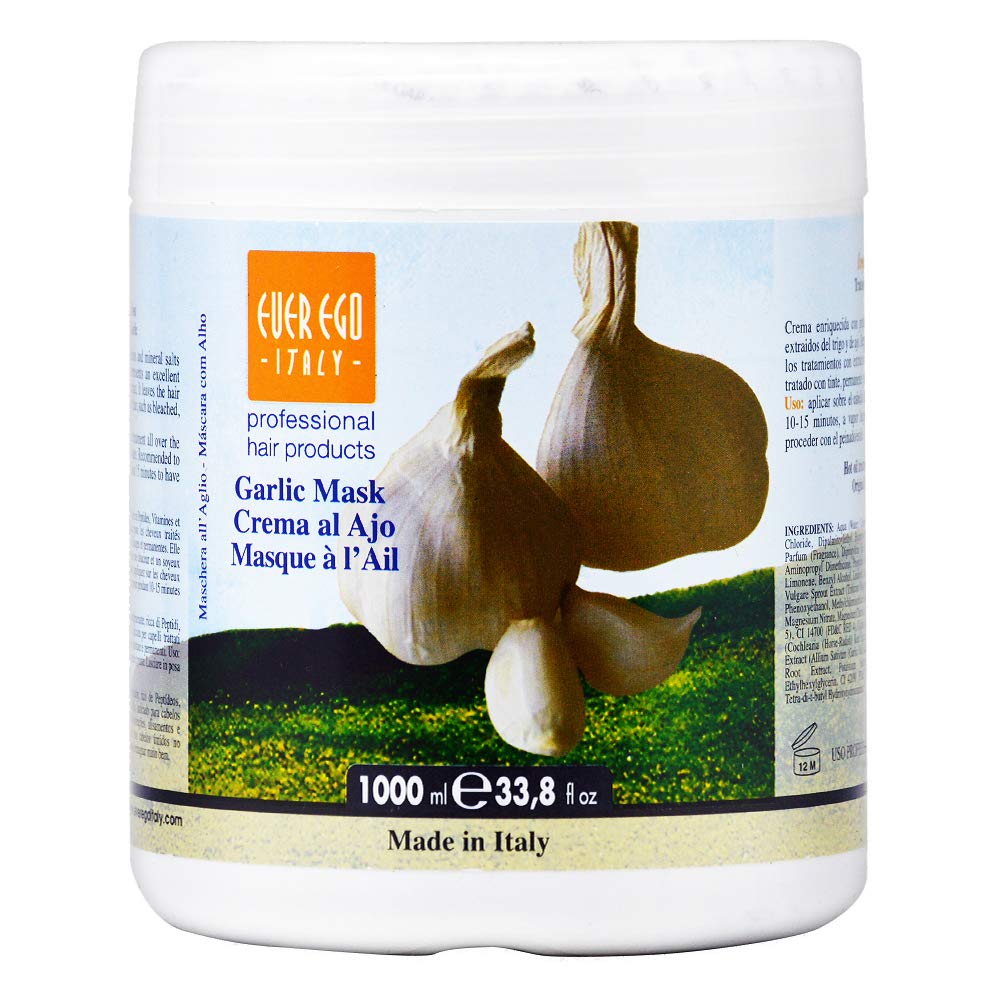 Ever Ego Italy ImpacEgo Garlic Conditioning Mask nourishes chemically treated hair for stronger texture and shine.