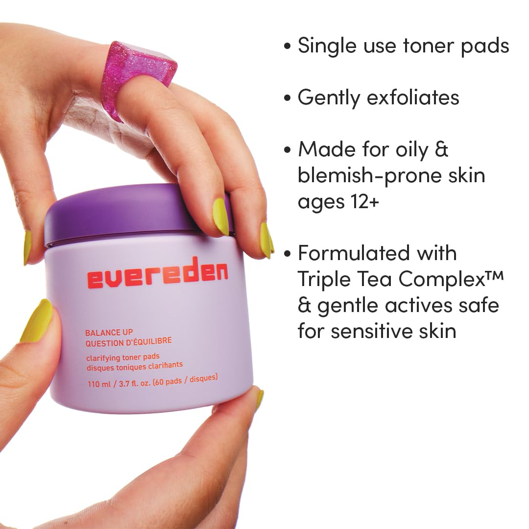 Evereden Balance Up Toner Pads pores detail for clearer-looking skin