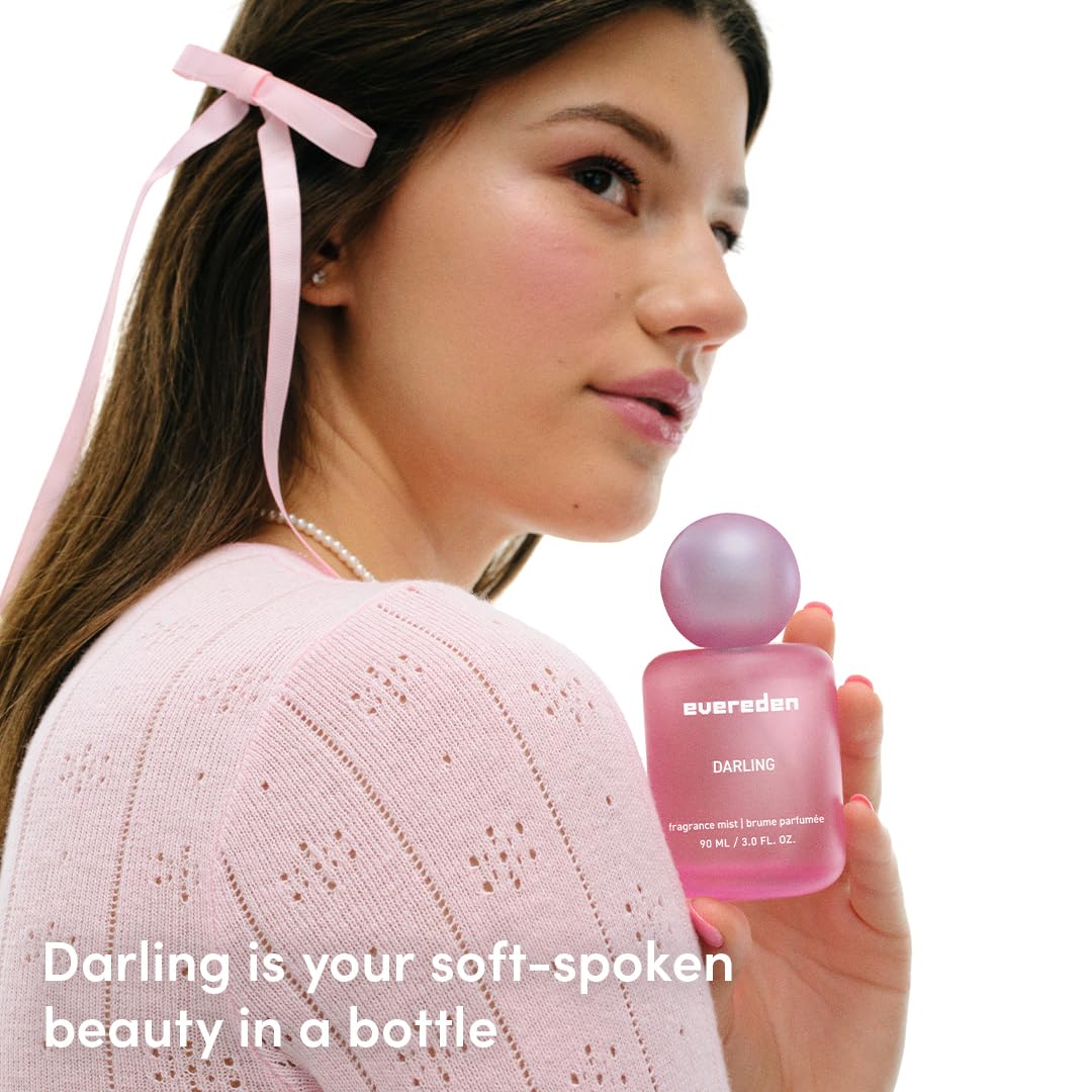 Evereden Darling fragrance hair mist applied to hair for light fragrance