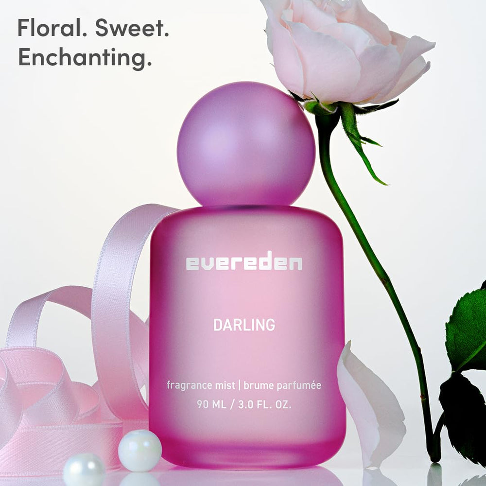 Evereden Darling fragrance mist being sprayed for daily use