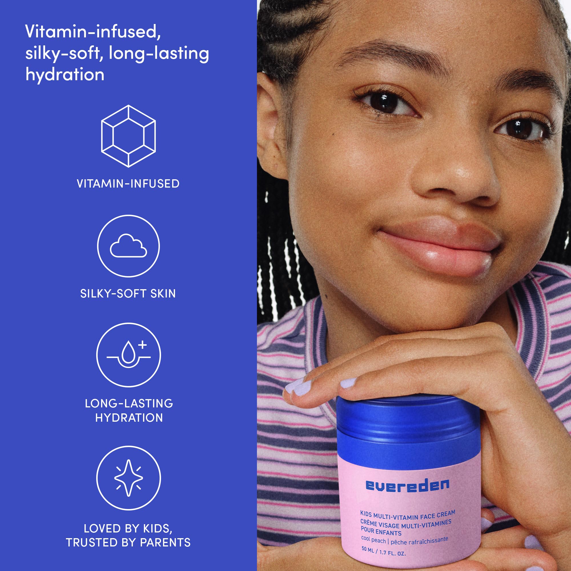Evereden dermatologist-tested seal reinforcing kid-friendly, safe skincare.