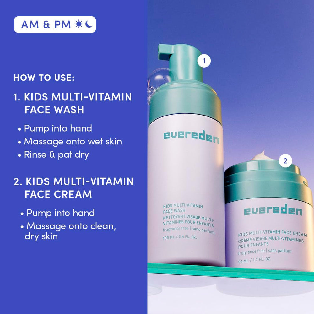 Evereden fragrance-free kids happy face duo cream texture shows rich hydrating consistency.