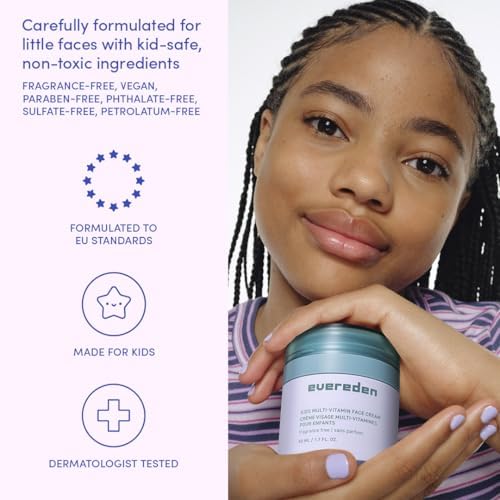 Evereden fragrance-free kids happy face duo family use scene emphasizes safe gentle care.