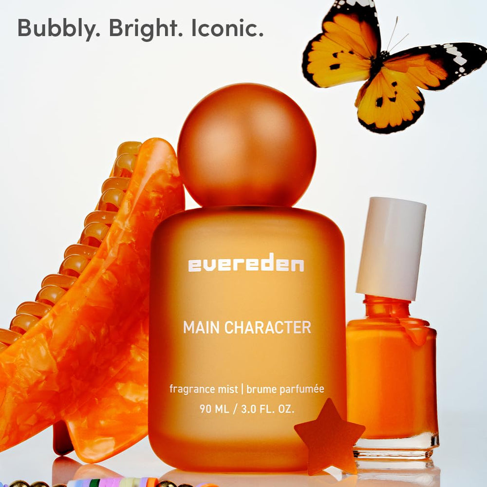 Evereden Main Character scent notes collage closeup highlights green apple and jasmine vibes