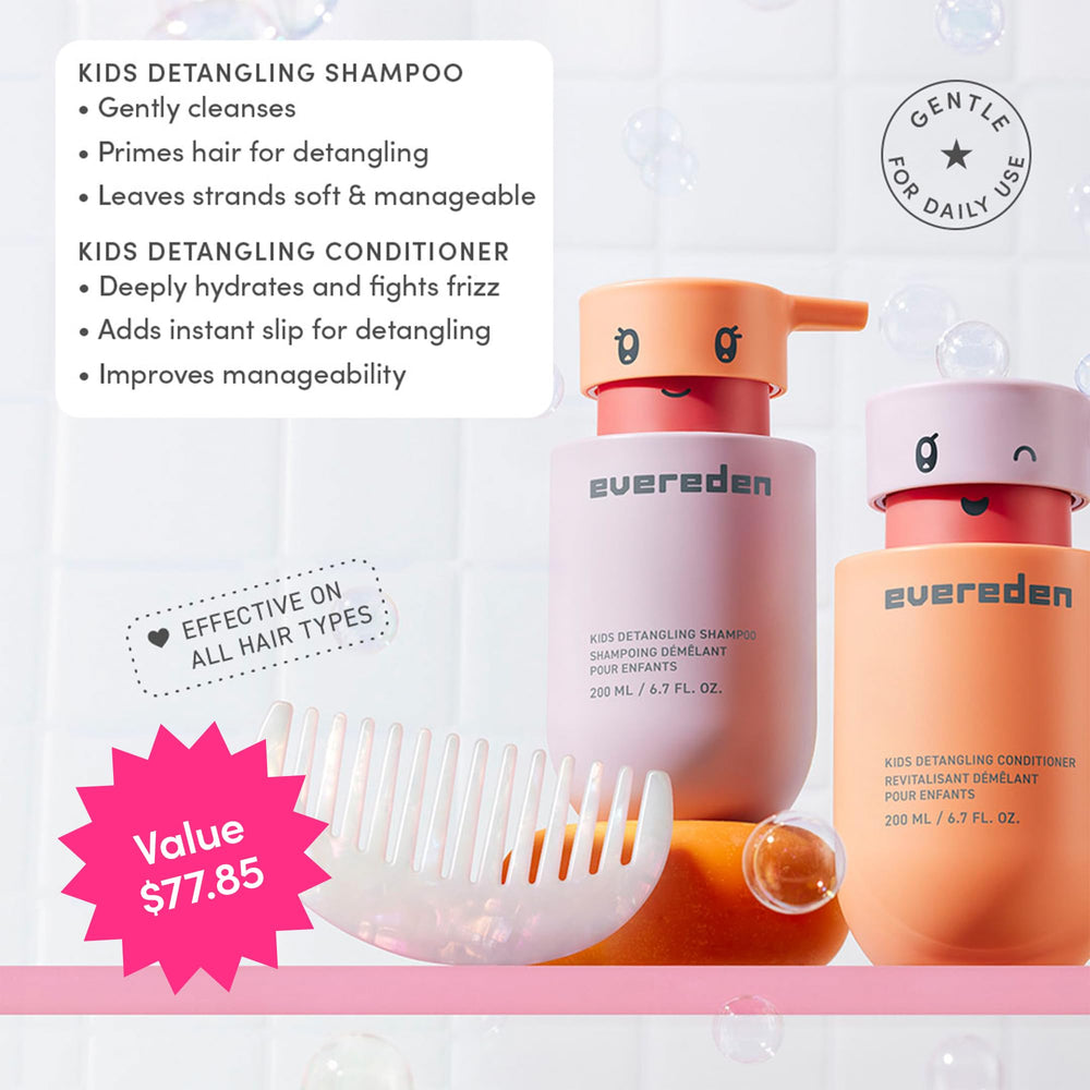 Evereden Happy Hair Duo detangler brush helps smooth knots quickly