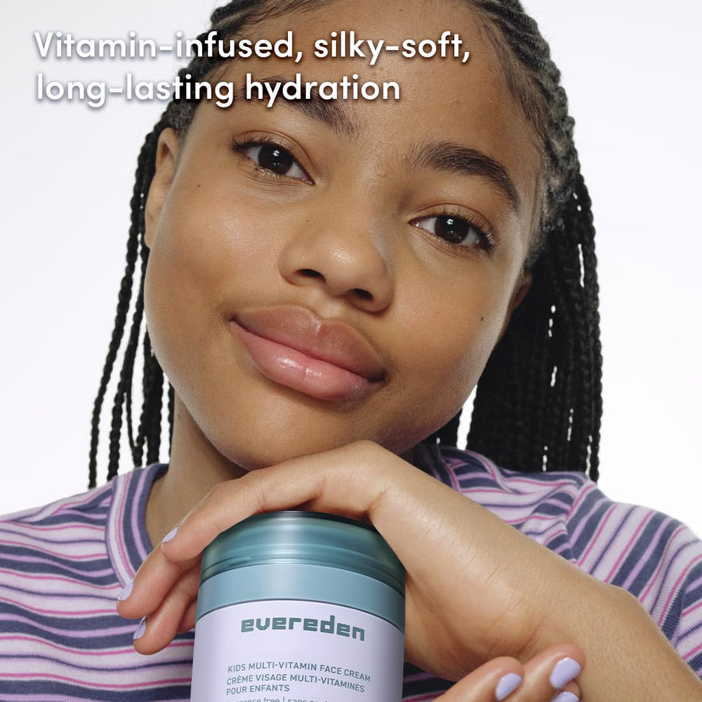 Evereden hypoallergenic kids skincare packaging communicates clean, trusted US-made origin.