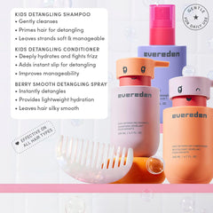 Evereden Kids conditioner leave-in bottle promoting moisture and easy comb-through.