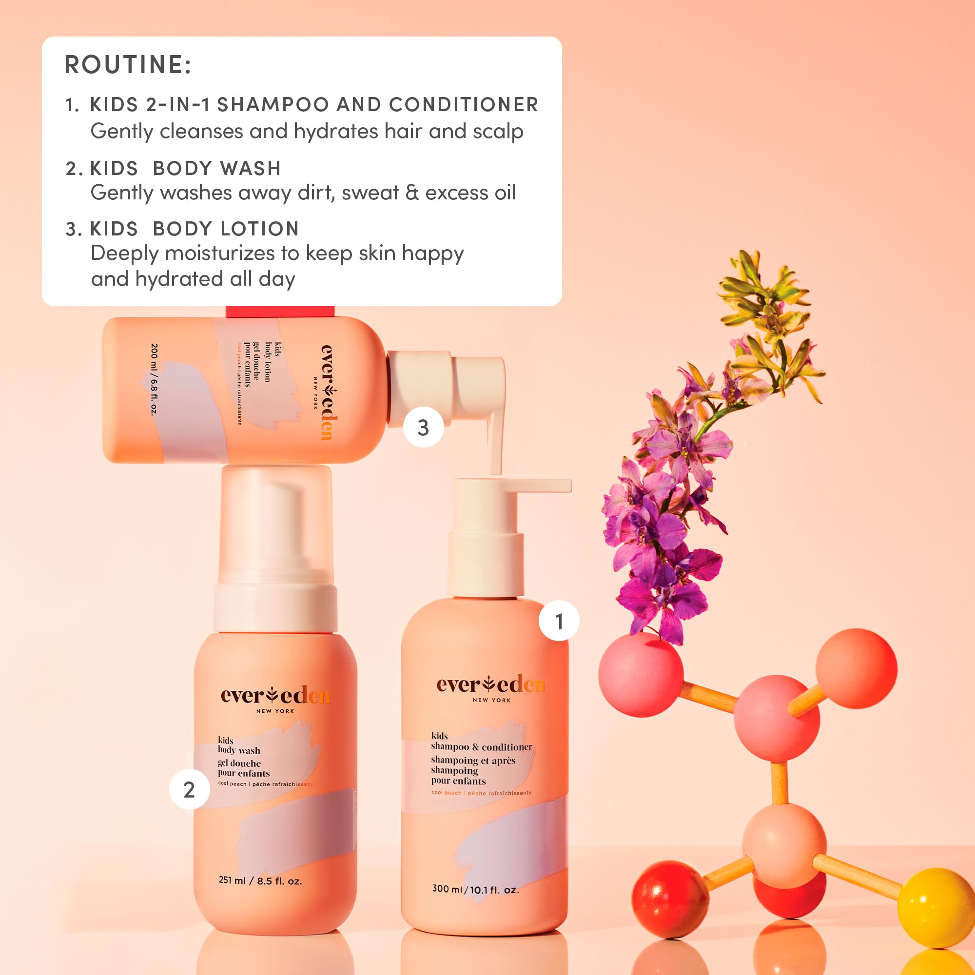 Evereden Kids Cool Peach scent bottle close-up.