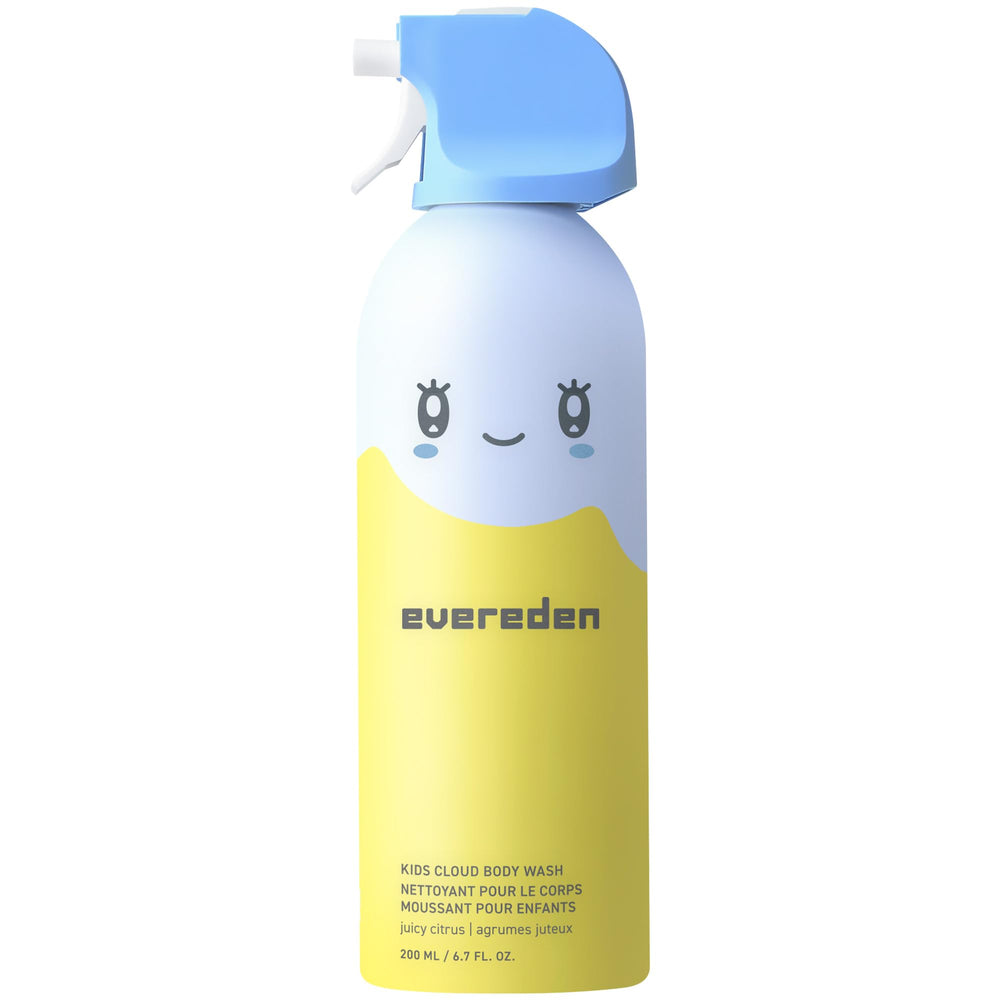 Evereden Kids Foam Soap Cloud Bath Juicy Citrus bottle pour for easy, playful cleansing