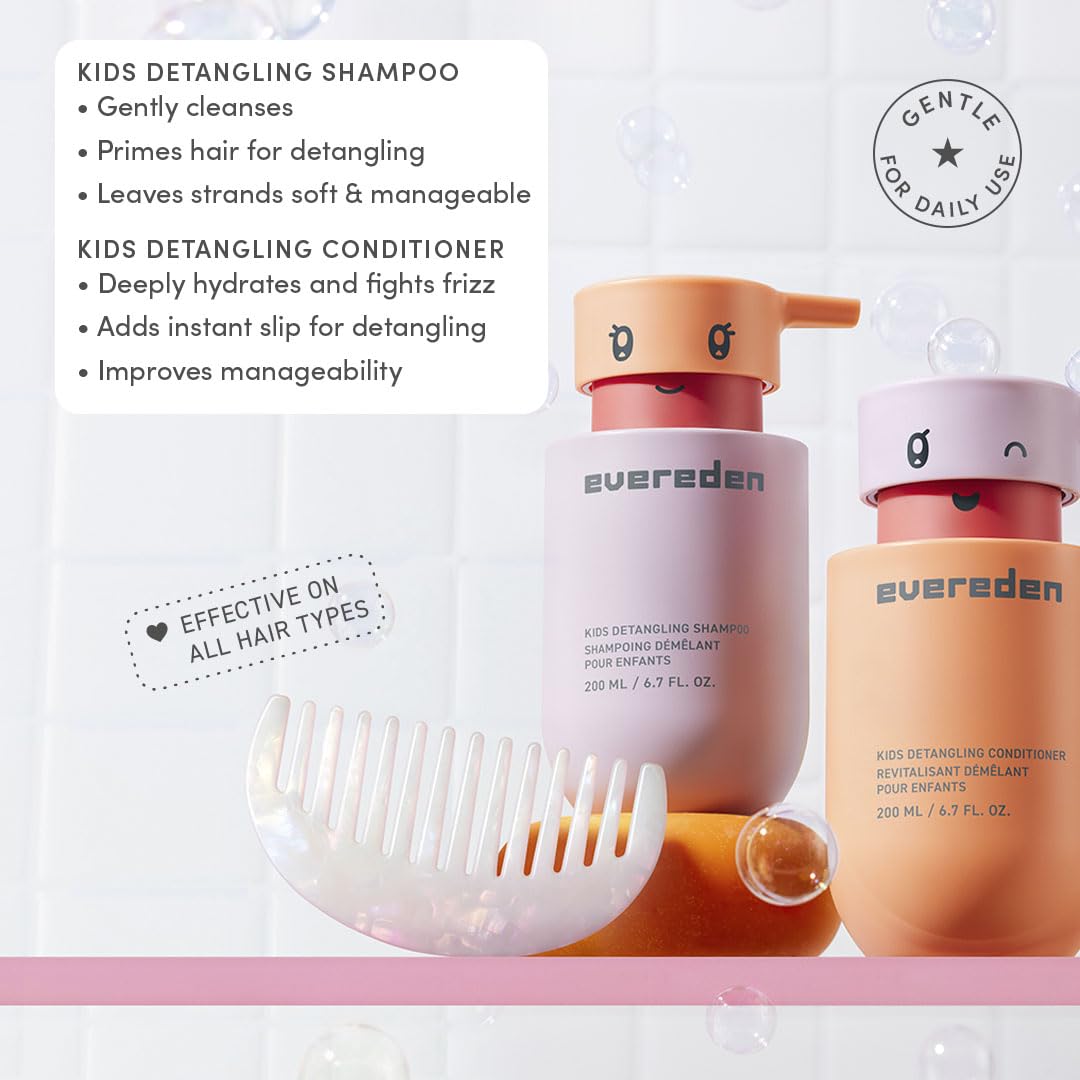 Evereden Kids Travel Set detangling shampoo with argan oil improves manageability