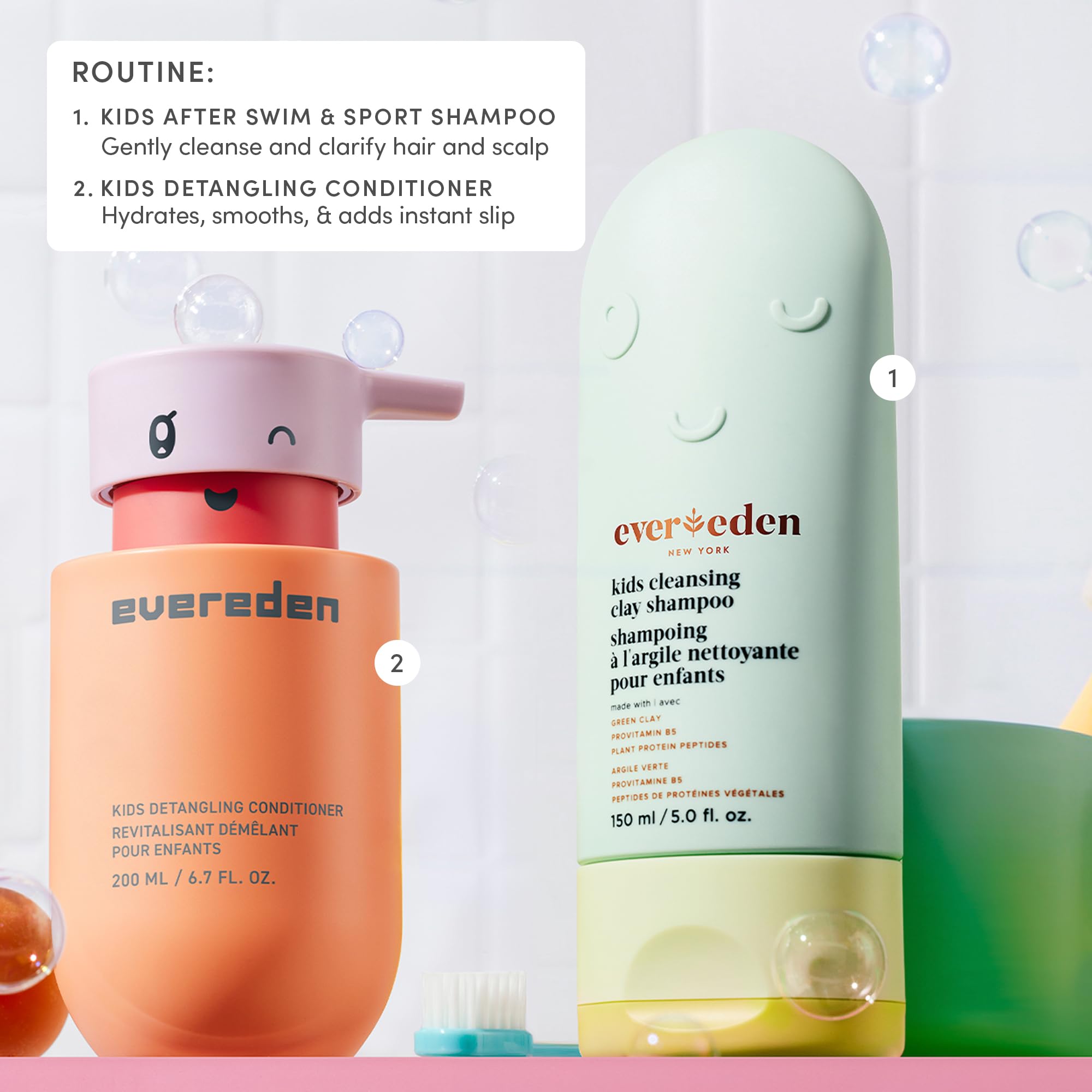 Evereden Pediatrician-tested label signals safe, hypoallergenic care for kids.