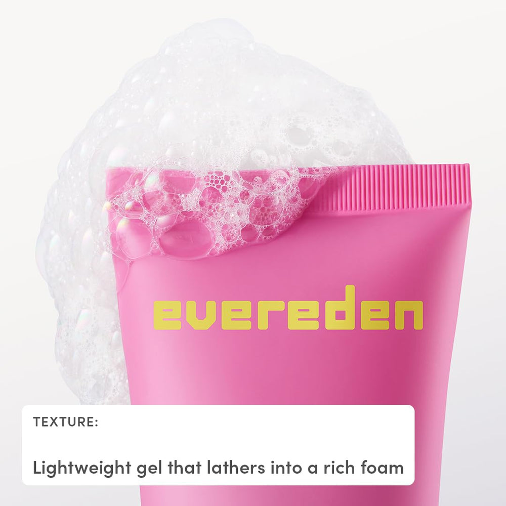 Evereden Steer Clear gel limpiador, cuidado de piel grasa con limpieza suave.