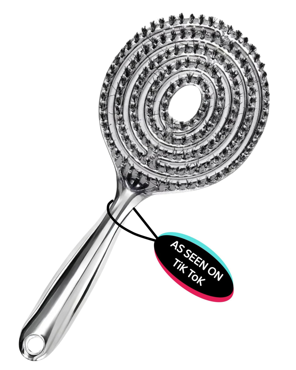 Everetched vented hair brush in chrome silver for fast blow drying