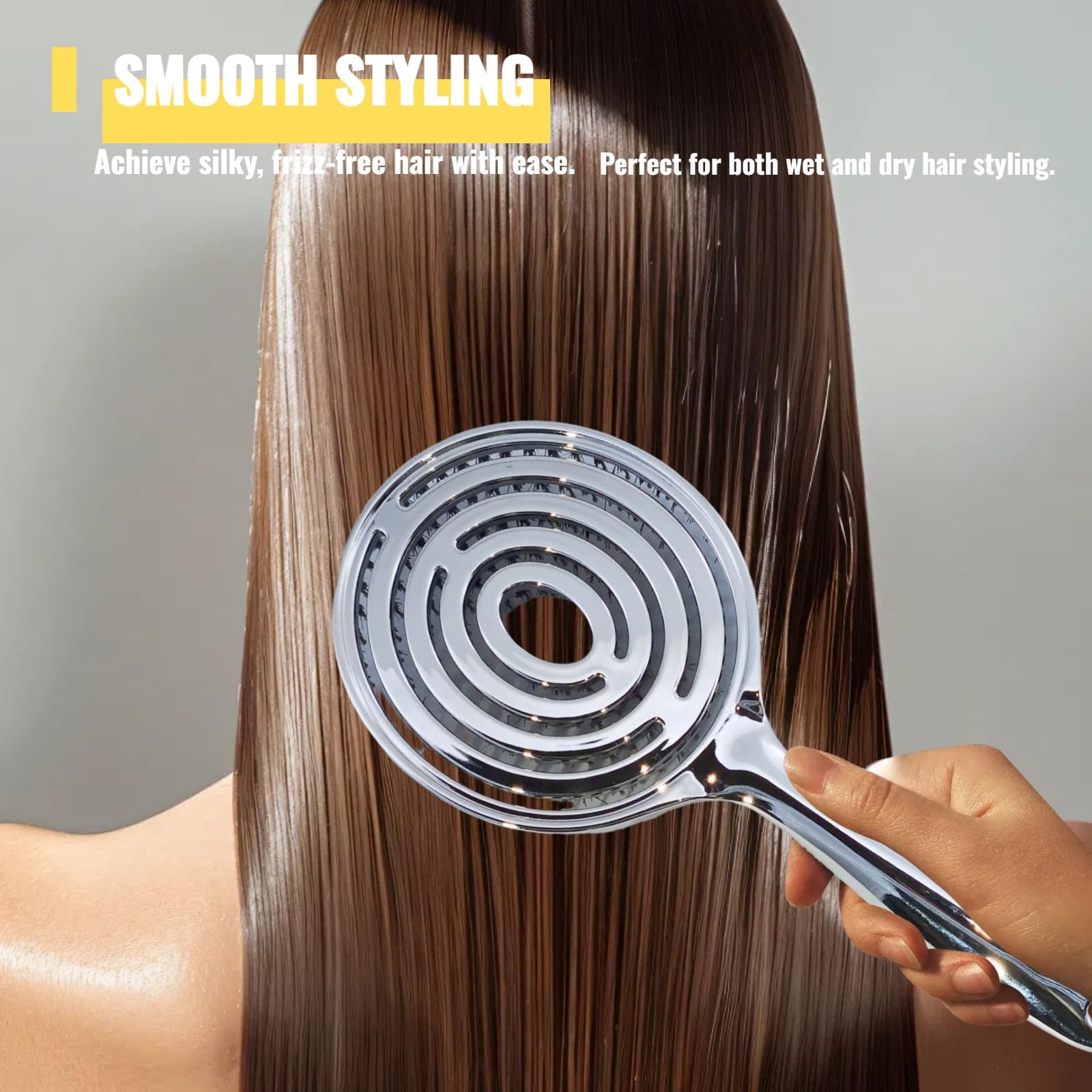 Everetched wet/dry brush detangles damp hair with ease