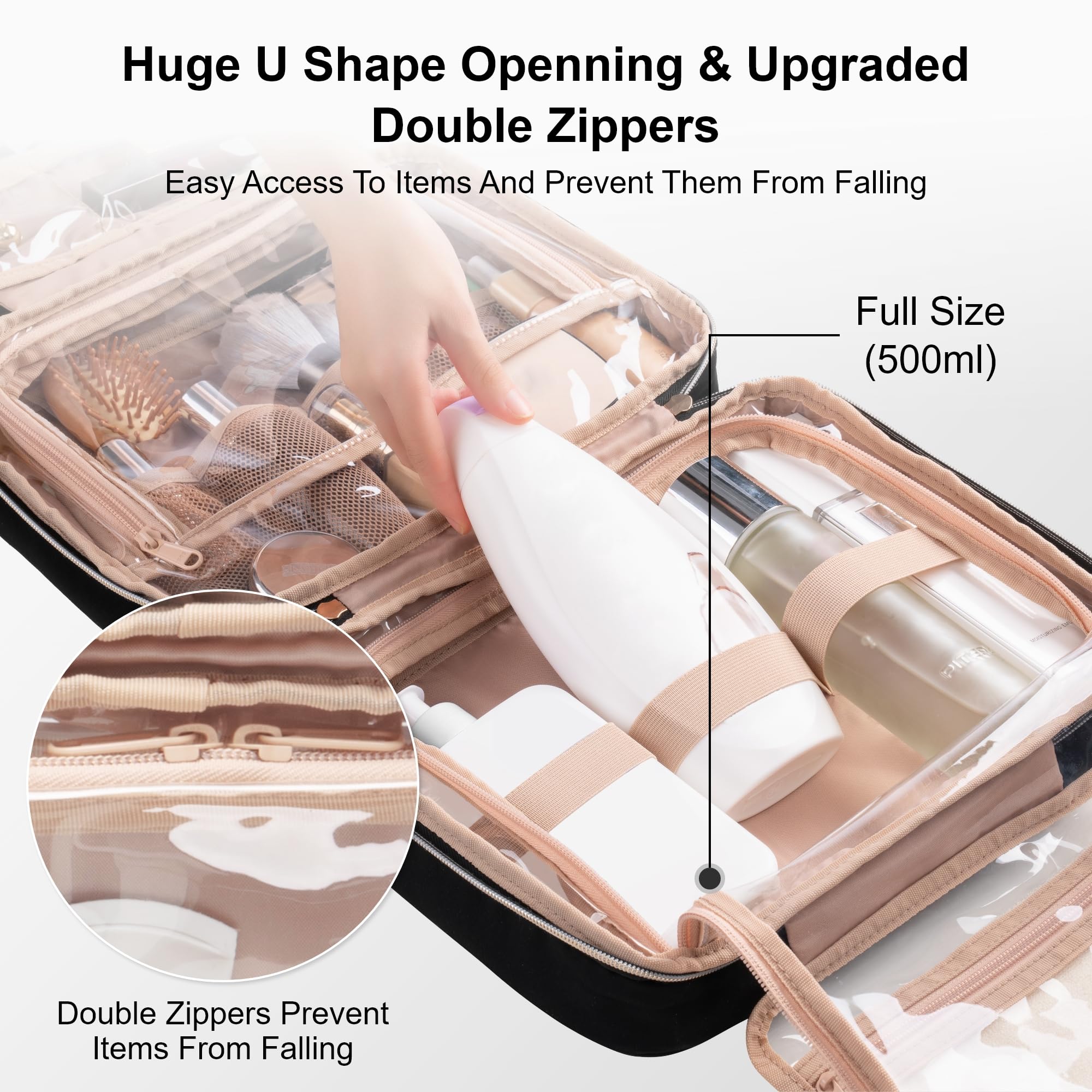 Everfun hanging toiletry bag 360-hook lets you hang anywhere