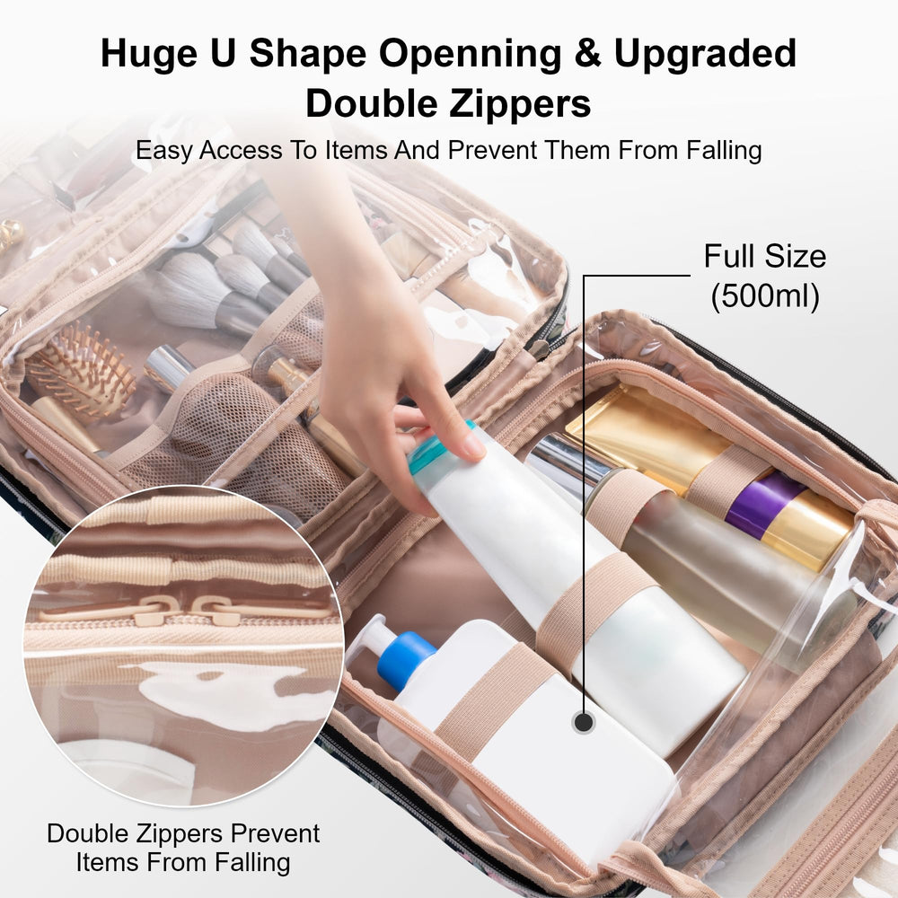 Everfun hanging toiletry bag transparent inner aids quick item spotting.